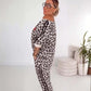 Dámský set s leopardím potiskem – top a kalhoty