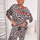 Dámský set s leopardím potiskem – top a kalhoty