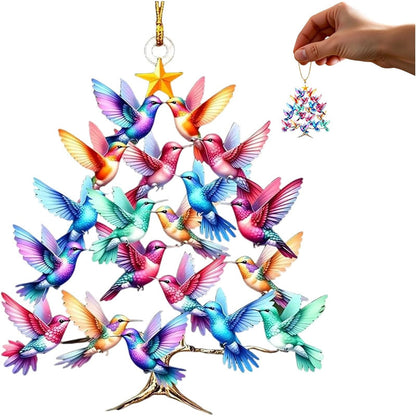 🦜Akrylové vánoční ozdoby ve tvaru kolibříka