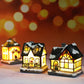 Miniaturní LED osvětlená vánoční chaloupka