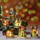 Miniaturní LED osvětlená vánoční chaloupka