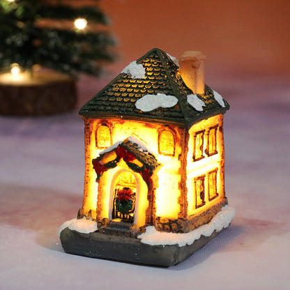 Miniaturní LED osvětlená vánoční chaloupka