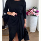🎁Získejte náhrdelník zdarma💝 Dámské elegantní midi šaty s rozparkem a uzlem vpředu