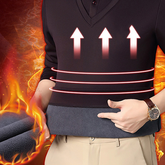 👔Pánská dvoukomponentní zimní košile s plyšovou podšívkou