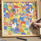Dřevěný DIY lakovatelný kočičí puzzle fotorámeček