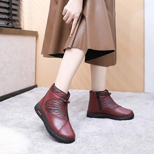 Dámské teplé a pohodlné boty se zipem