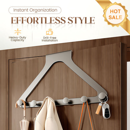 Bezvrtací věšák na dveře se 6 háčky