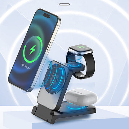 ⚡🧲 3 v 1 skládací magnetická bezdrátová nabíječka 🔋📱