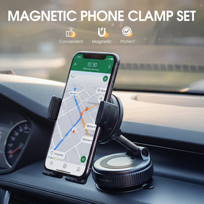 Magnetická svěrka na telefon a vakuový držák na telefon do auta