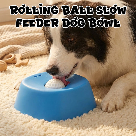 🐶🦴Miska pro psy Roll-N-Lick: Nejlepší podavač tekutých pamlsků Miska proti hltání pro psy s valící se kuličkou