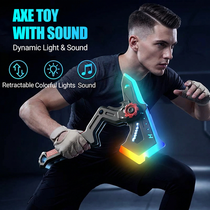 🔥Světelná, zvuková transformující se sekera hračka