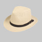 Slaměný klobouk Fedora s páskem z umělé kůže