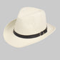 Slaměný klobouk Fedora s páskem z umělé kůže