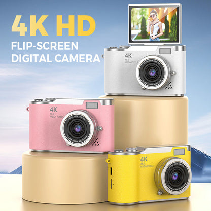 🎥Digitální fotoaparát s rozlišením 4K, navržený speciálně pro fotografování | 3palcový displej otočný o 180°, s funkcí webové kamery a dvěma akumulátory🌟
