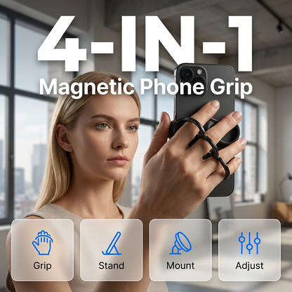 Multifunkční magnetický držák a stojánek na telefon se 4 kroužky