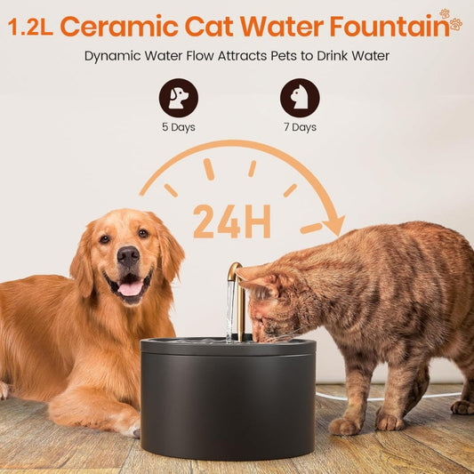 🐱 Keramická fontánka pro domácí mazlíčky – v provedení jako vodovodní kohoutek, mimořádně tichá, s filtrem 💦