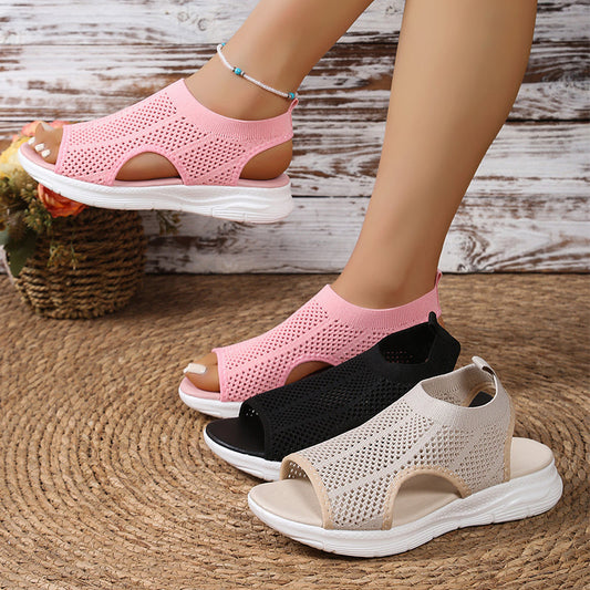 👡 Dámské sandály s otevřenou špičkou a prodyšnou síťovinou | Pohodlné a lehké