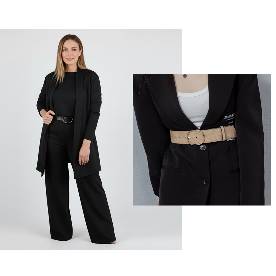 Elegant Longline Cardigan & Top & Pants 3-Piece Set