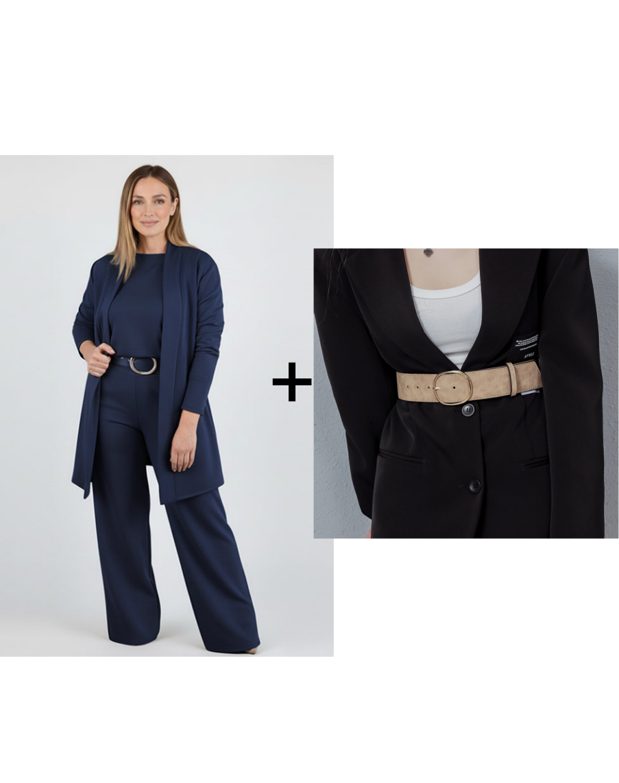 Elegant Longline Cardigan & Top & Pants 3-Piece Set