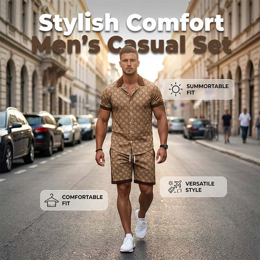 👕✨ Pánská vzorovaná letní souprava – z lehkého, prodyšného materiálu 🌬️