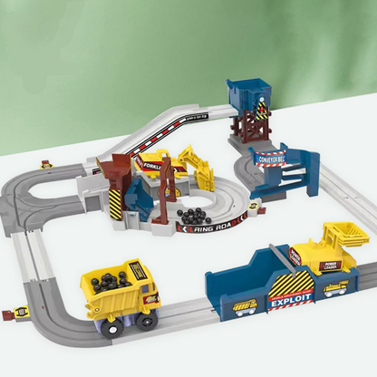 🚂 Interaktivní elektrická sada „Dobrodružný vlak v lomu“ s kolejemi – modulární konstrukce a světla – ideální pro kreativní hraní, snadná montáž – kompatibilní s dalšími kolejemi 🎄✨