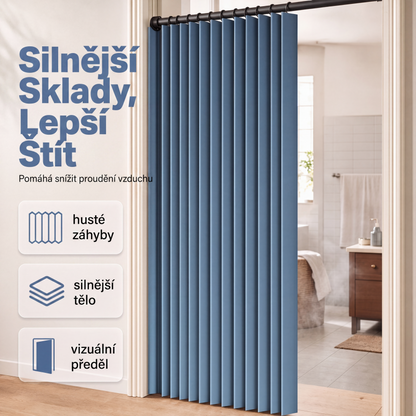 Magnetická skládací dveřní clona bez vrtání