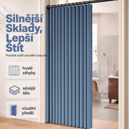 Magnetická skládací dveřní clona bez vrtání