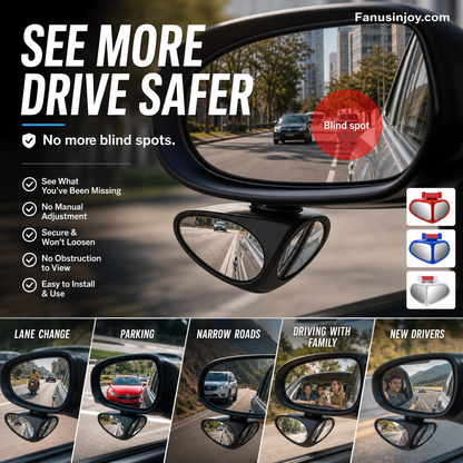 👀🚗Díky plnému panoramatickému výhledu vám už nikdy neuniknou podmínky na silnici – vodotěsné oboustranné parkovací zrcátko s HD rozlišením
