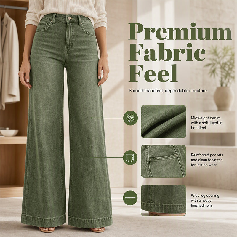 💖Black Friday Mega Deal – 50% off!💖✨ Flattering Denim Style | Women's Vintage-Wash High-Rise Wide-Leg Jeans