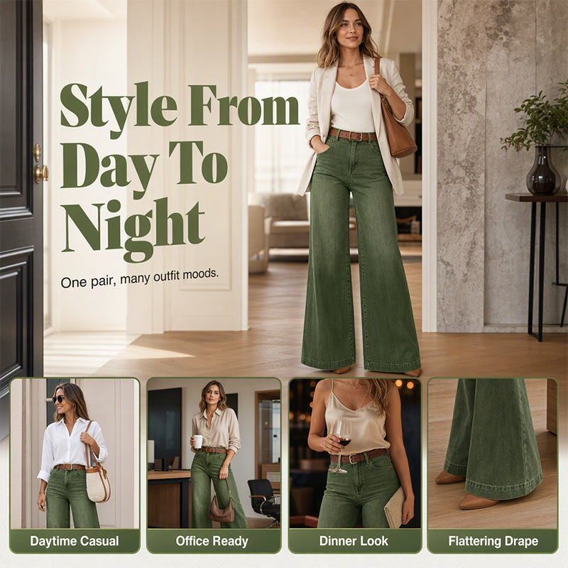 💖Black Friday Mega Deal – 50% off!💖✨ Flattering Denim Style | Women's Vintage-Wash High-Rise Wide-Leg Jeans
