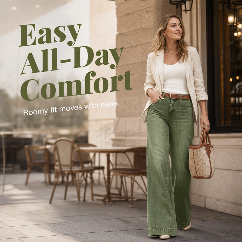 💖Black Friday Mega Deal – 50% off!💖✨ Flattering Denim Style | Women's Vintage-Wash High-Rise Wide-Leg Jeans