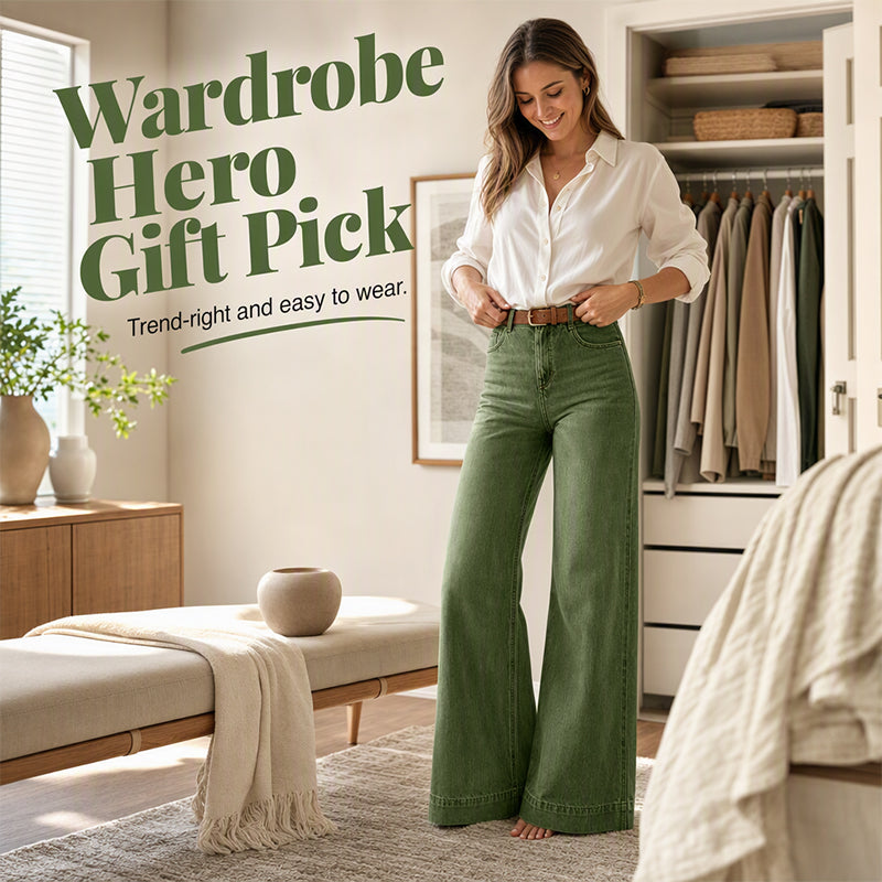 💖Black Friday Mega Deal – 50% off!💖✨ Flattering Denim Style | Women's Vintage-Wash High-Rise Wide-Leg Jeans