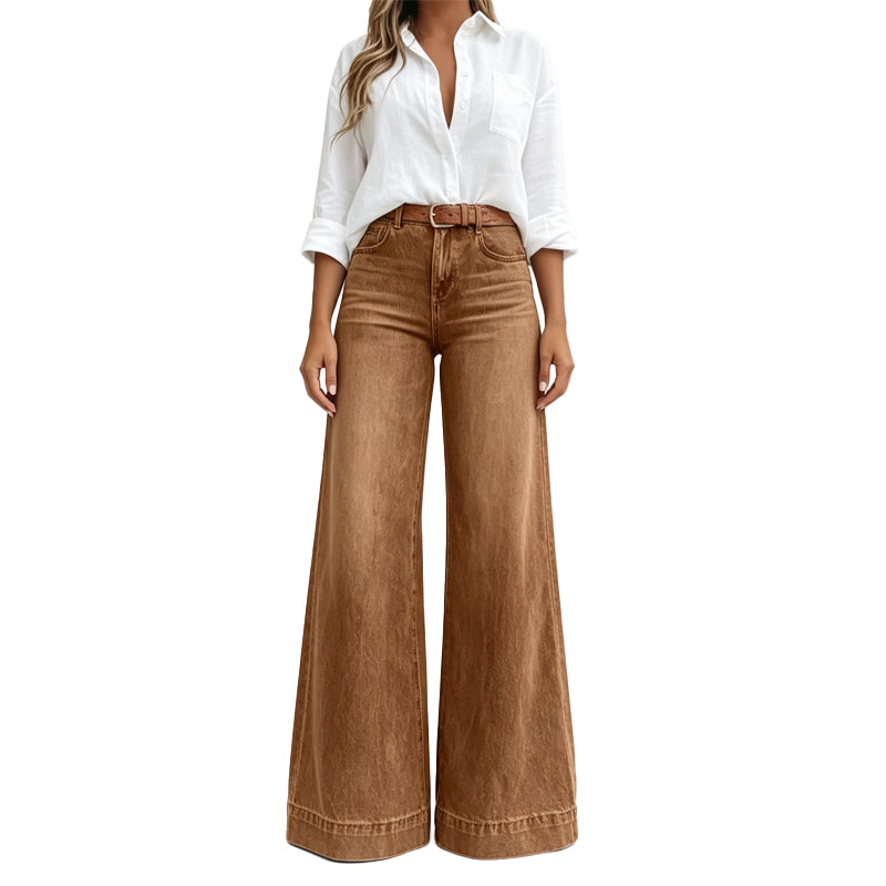 💖Black Friday Mega Deal – 50% off!💖✨ Flattering Denim Style | Women's Vintage-Wash High-Rise Wide-Leg Jeans