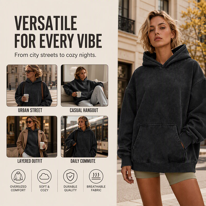 💖Black Friday Mega Deal – 50% off!💖Unisex Casual Oversized Acid Wash Hoodie