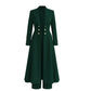 Women's Elegant Autumn 2 Piece Outfit Set with Retro Long Sleeve Coat and Simple Trousers