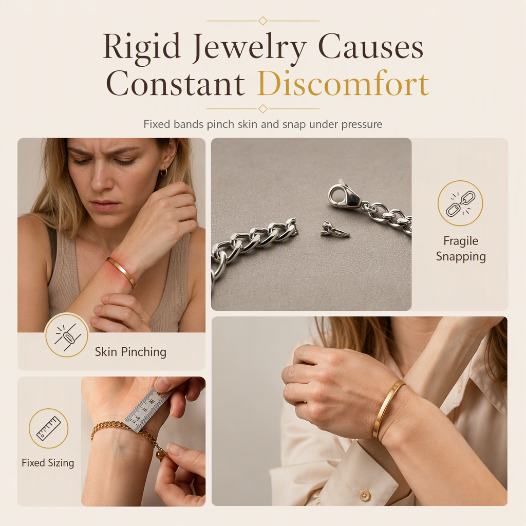 🌀 50% OFF! 🌟 Endless Mobius-twisted bangle – smooth, sliding adjustable clasp & double-textured premium shine 💫