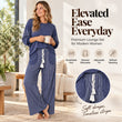 Women's Long Sleeve Top & Striped Wide-Leg Pants Set
