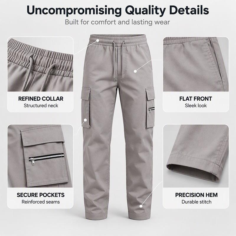 Men's Casual Loose Cargo Pants with Multi Pockets