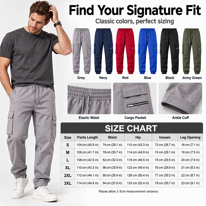 Men's Casual Loose Cargo Pants with Multi Pockets