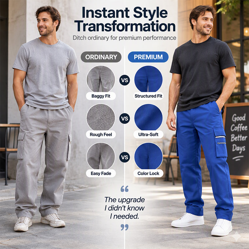 Men's Casual Loose Cargo Pants with Multi Pockets
