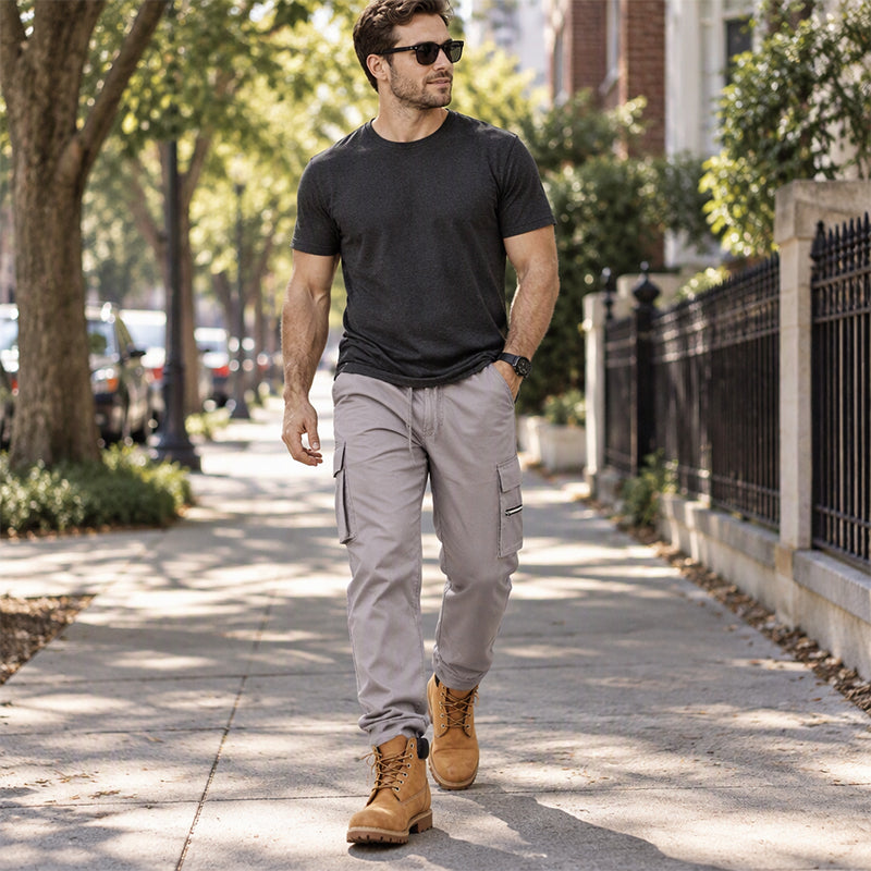 Men's Casual Loose Cargo Pants with Multi Pockets
