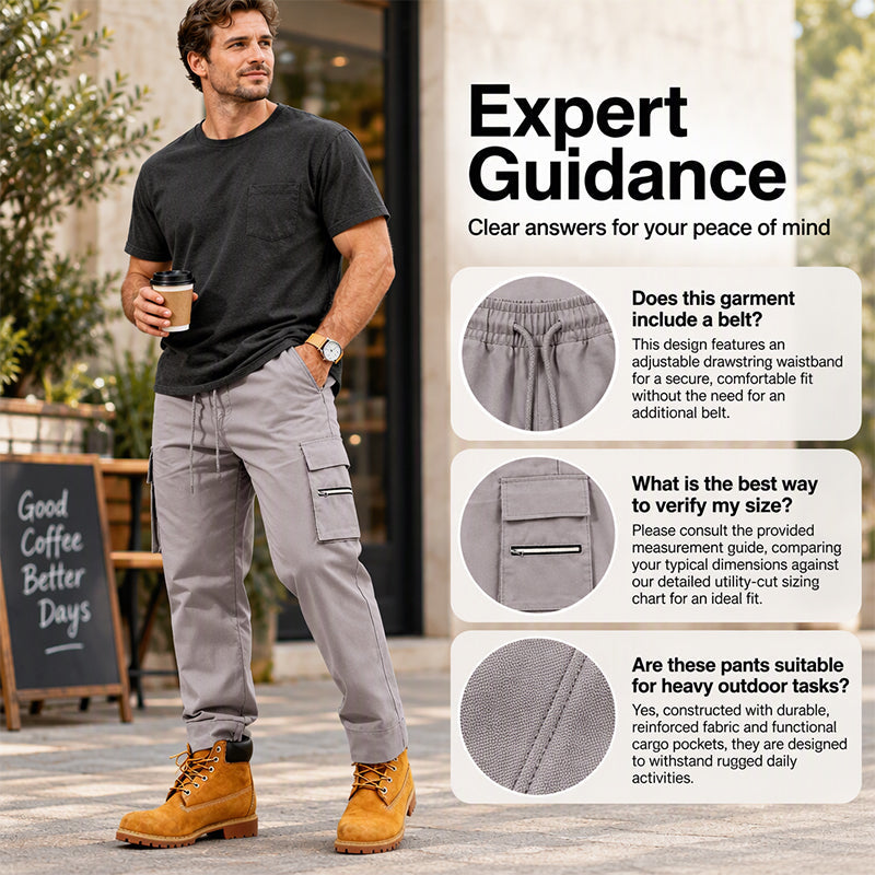 Men's Casual Loose Cargo Pants with Multi Pockets