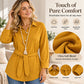 Women's Casual Button-Down Shirt with Waist Tie