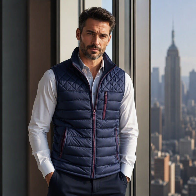 Men's Quilted Warm-Lined Padded Vest