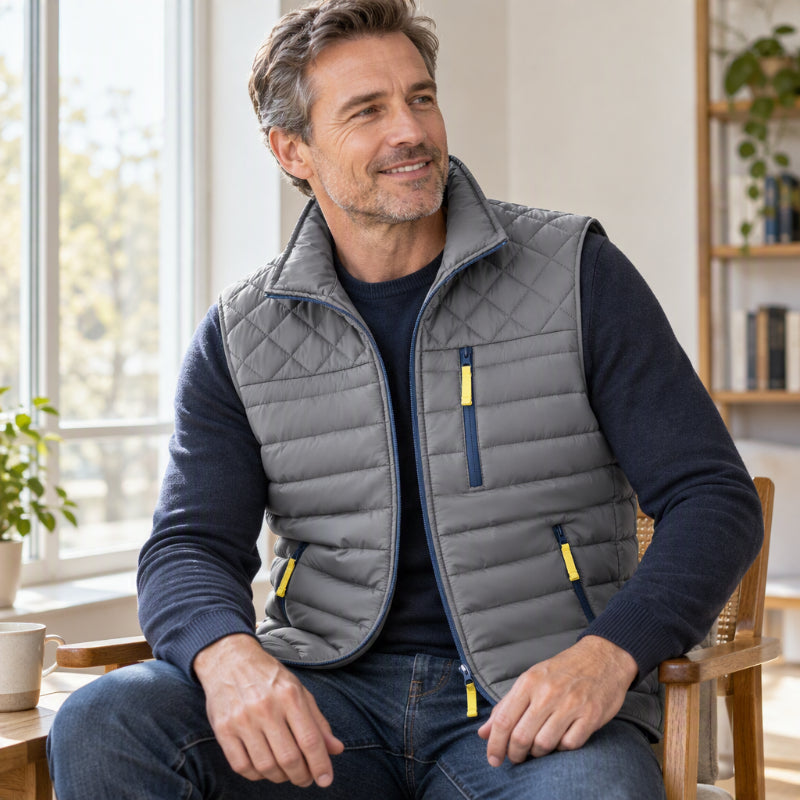 Men's Quilted Warm-Lined Padded Vest