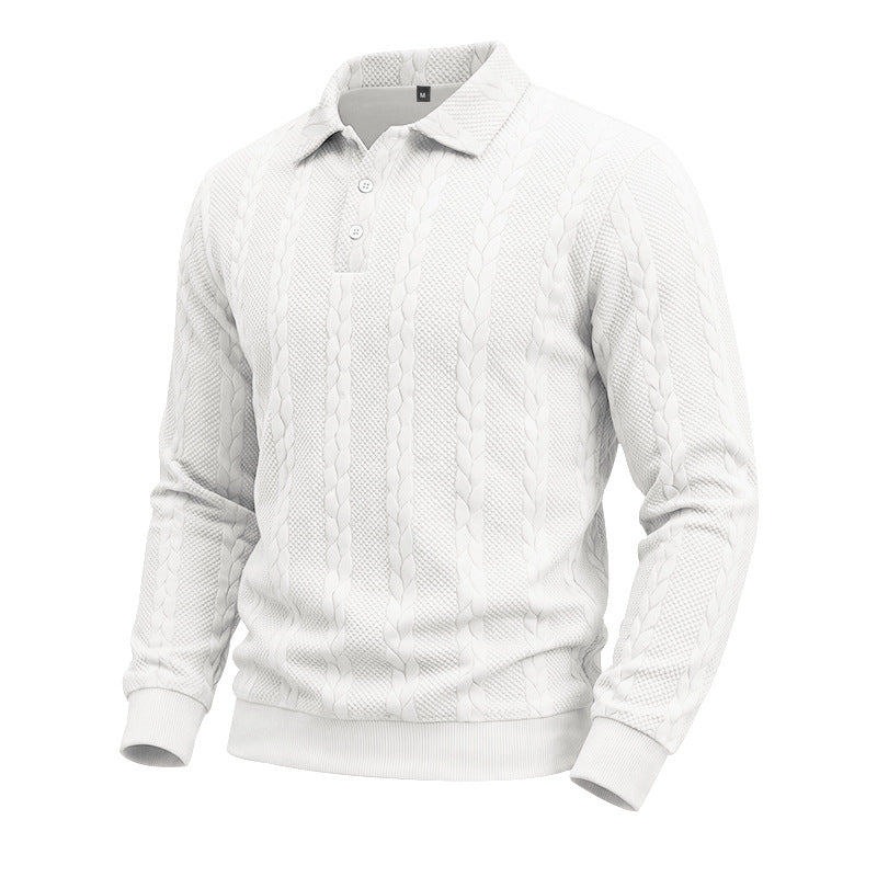 Men's Casual Jacquard Cable Texture Top