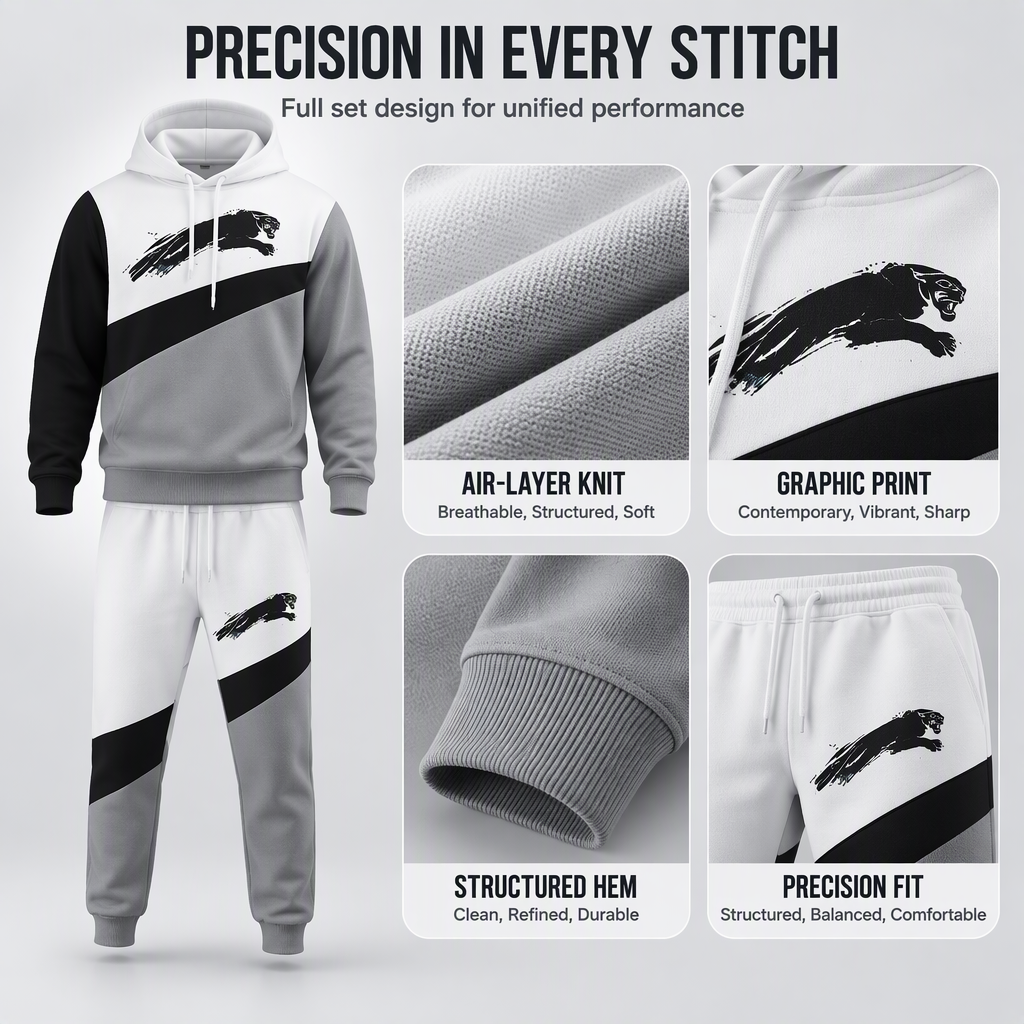 Men's Casual Sporty Hoodie and Sweatpants Set