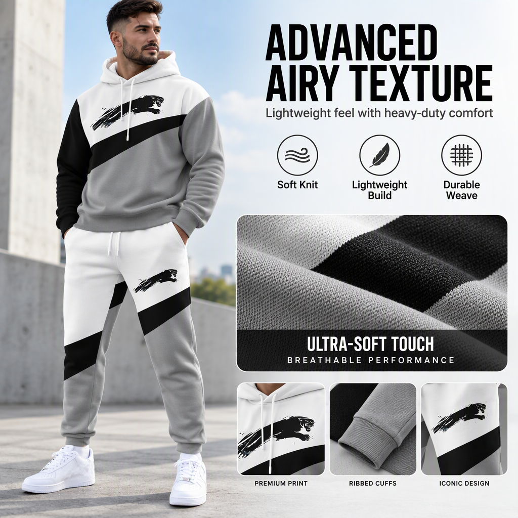 Men's Casual Sporty Hoodie and Sweatpants Set