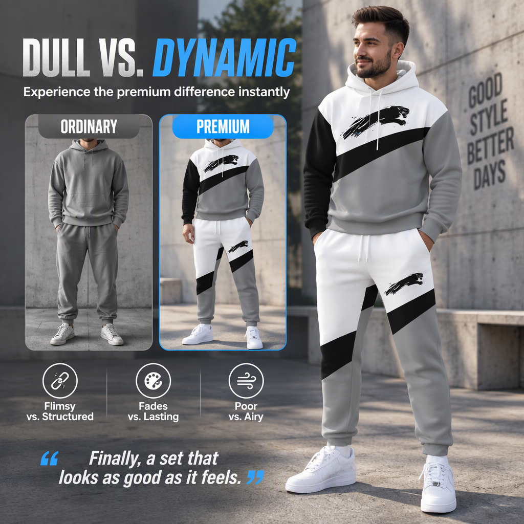 Men's Casual Sporty Hoodie and Sweatpants Set