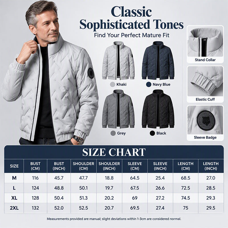Men's Stand Collar Padded Warm Jacket